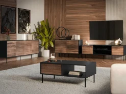 Sofabord Flosoru 103 (Valnød + Sort)