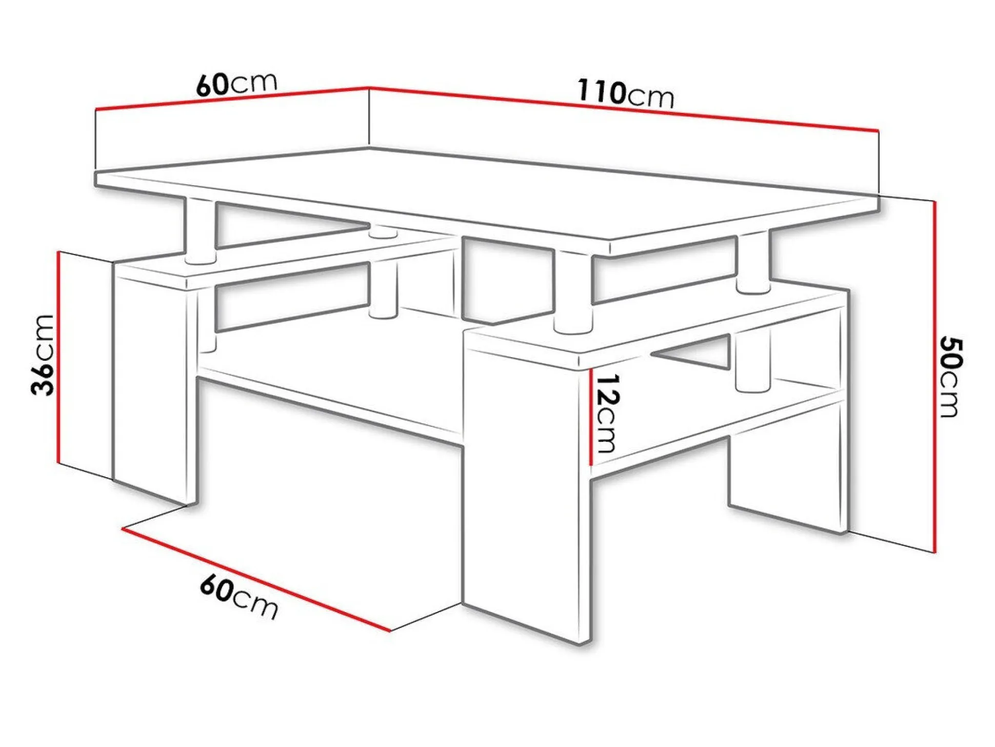 Sofabord Fortunal (Sonoma eg)