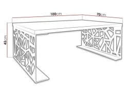 Sofabord Germantown 101 (Mat sort + Glansfuld hvid)