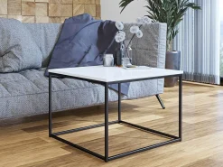 Sofabord Germantown 105 (Mat sort + Glansfuld hvid)