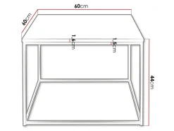 Sofabord Germantown 105 (Mat sort + Glansfuld hvid)