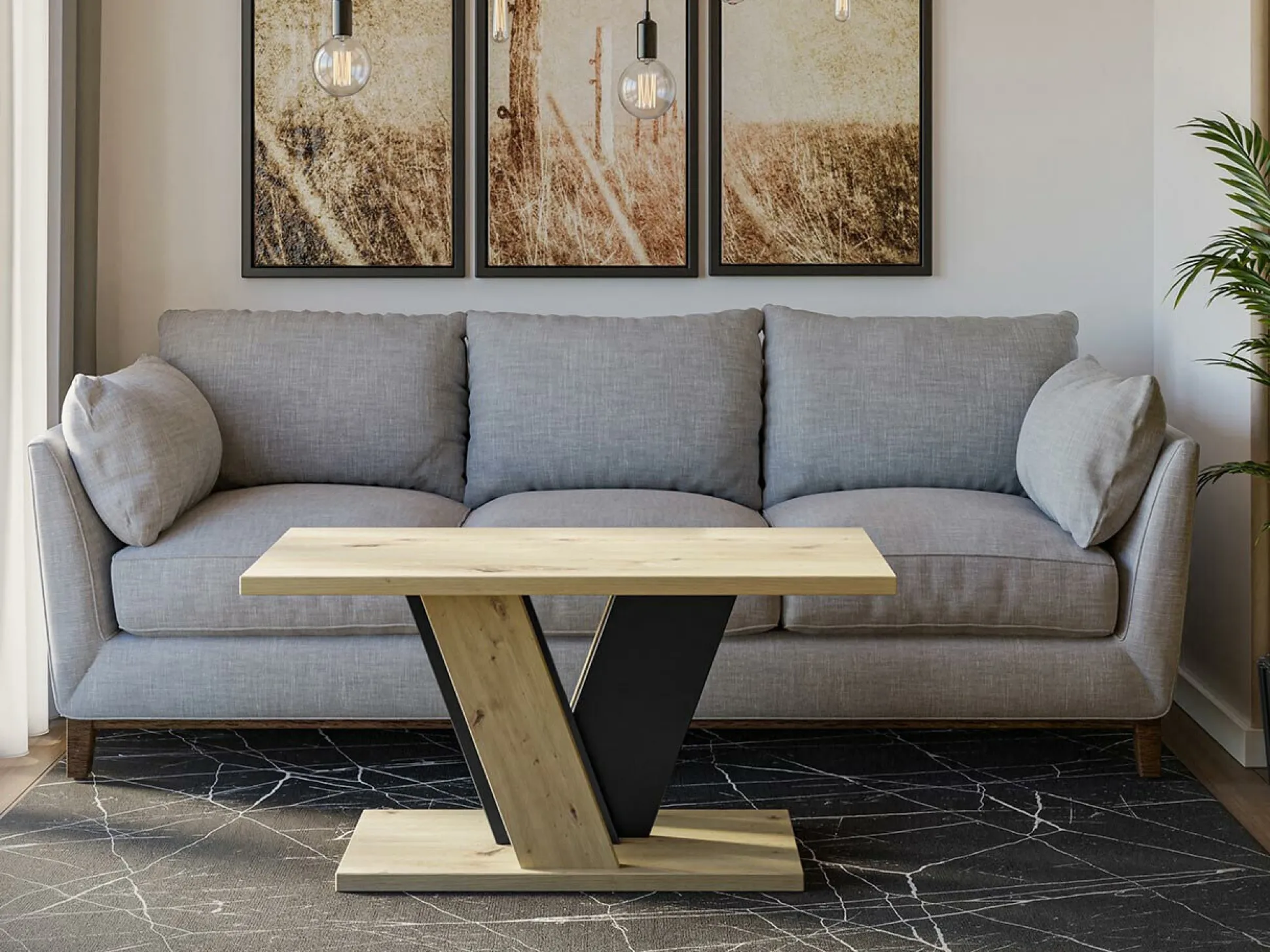 Sofabord Goodyear 128 (Artisan eg + Sort)