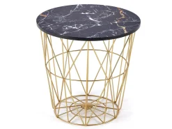 Sofabord Houston 1454 (Gylden + Sort marmor)