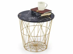 Sofabord Houston 1454 (Gylden + Sort marmor)