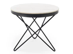 Sofabord Houston 2063 (Hvid marmor + Sort)