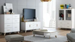 Sofabord Larfloi 101 (Hvid + Sonoma eg)