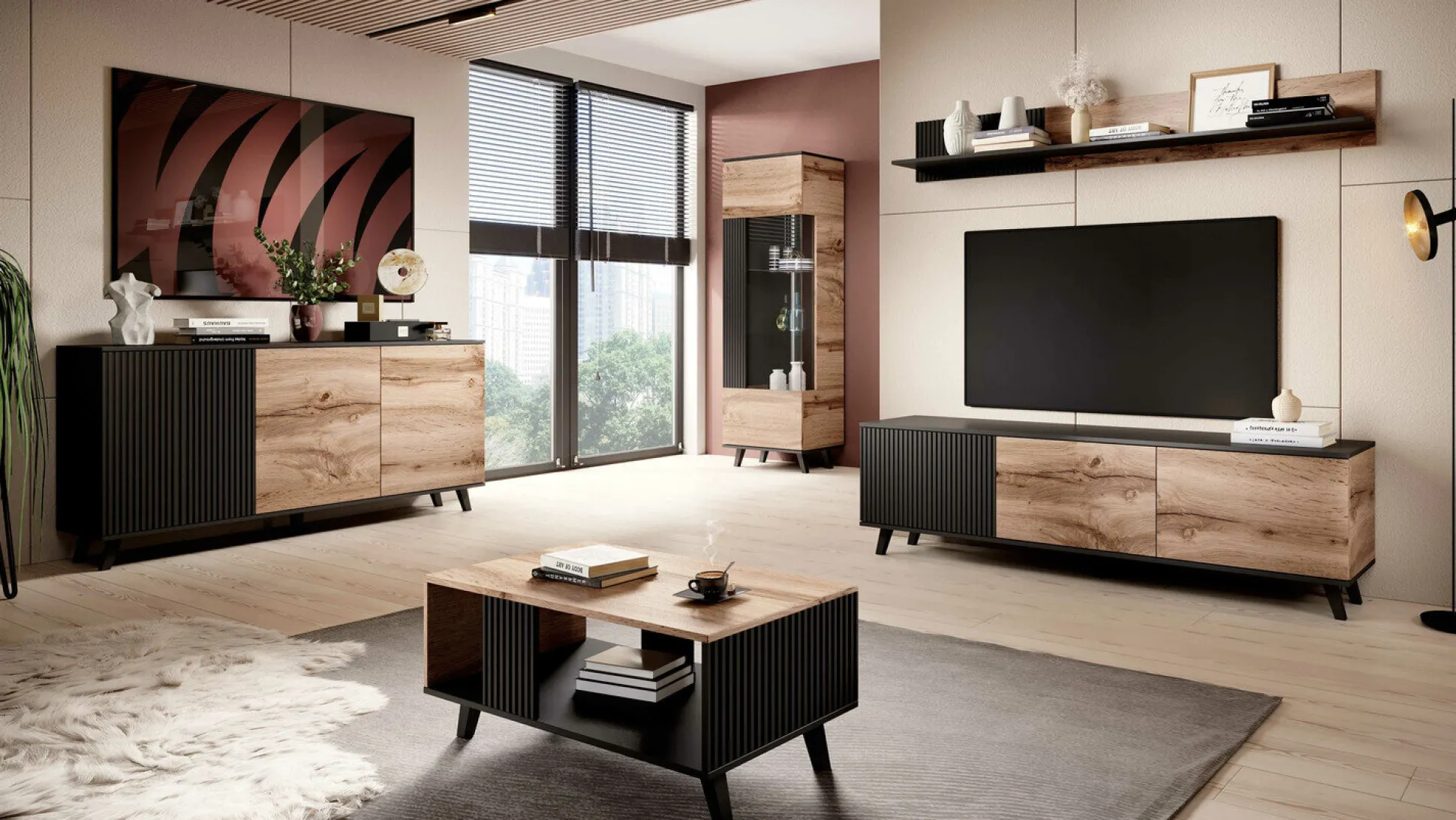 Sofabord Luelia 118 (Sort + Wotan eg)