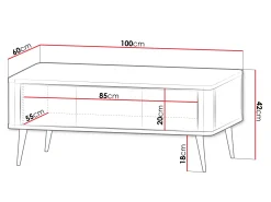 Sofabord Lufela 115 (Kashmir + Valnød)