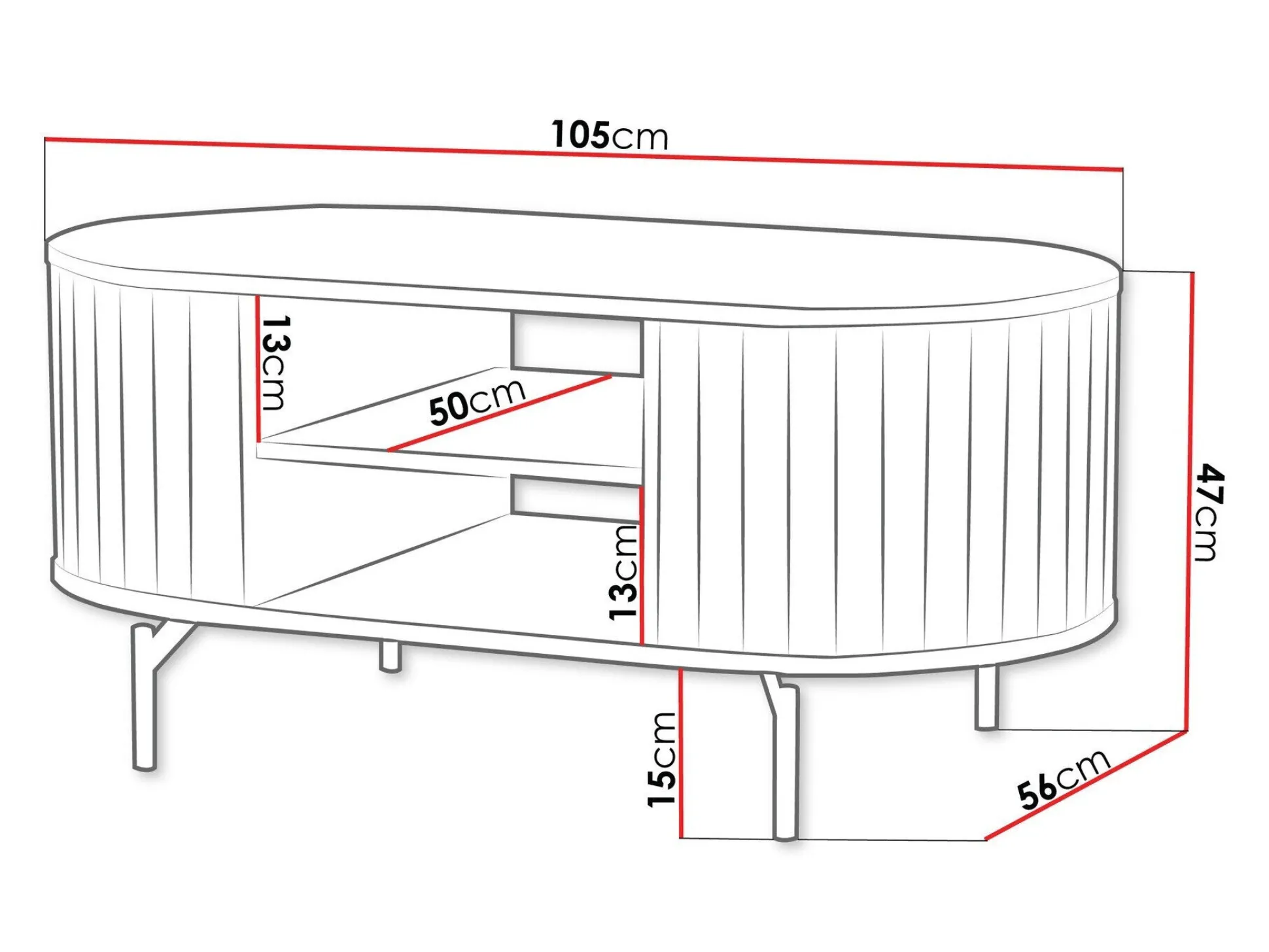Sofabord Novmono 105 (Sort)