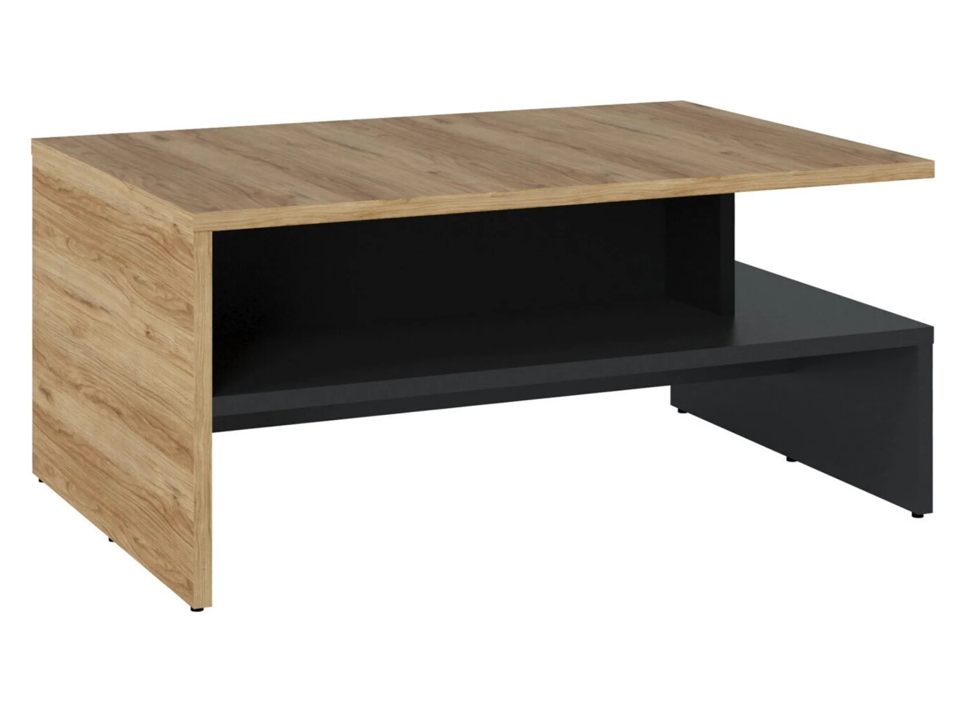 Sofabord Ontario 127 (Mat sort + Catania egetræ)
