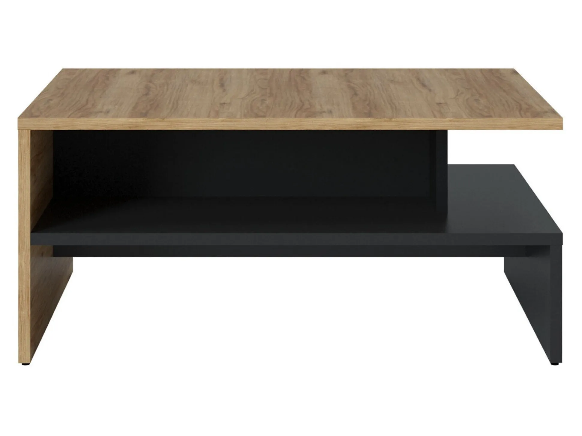 Sofabord Ontario 127 (Mat sort + Catania egetræ)