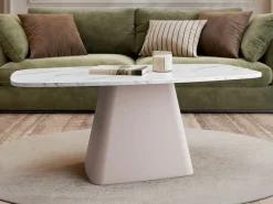 Sofabord Oswego 158 (Hvid marmor + Kashmir)