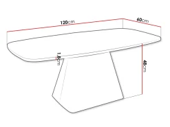 Sofabord Oswego 158 (Hvid marmor + Kashmir)