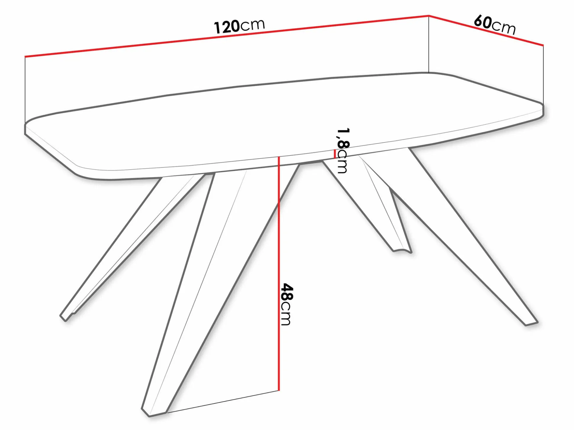 Sofabord Oswego 117 (Sort + Craft gylden eg)