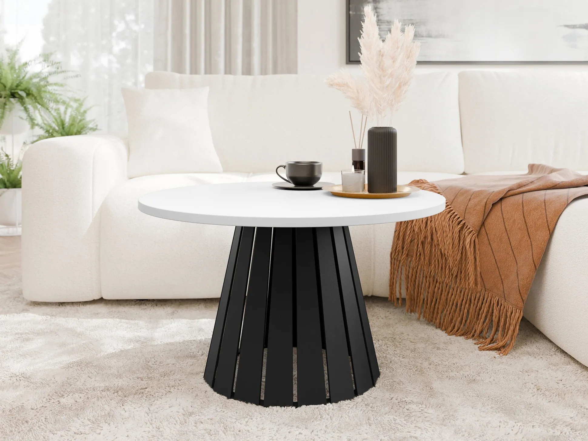Sofabord Oswego 134 (Sort + Hvid)