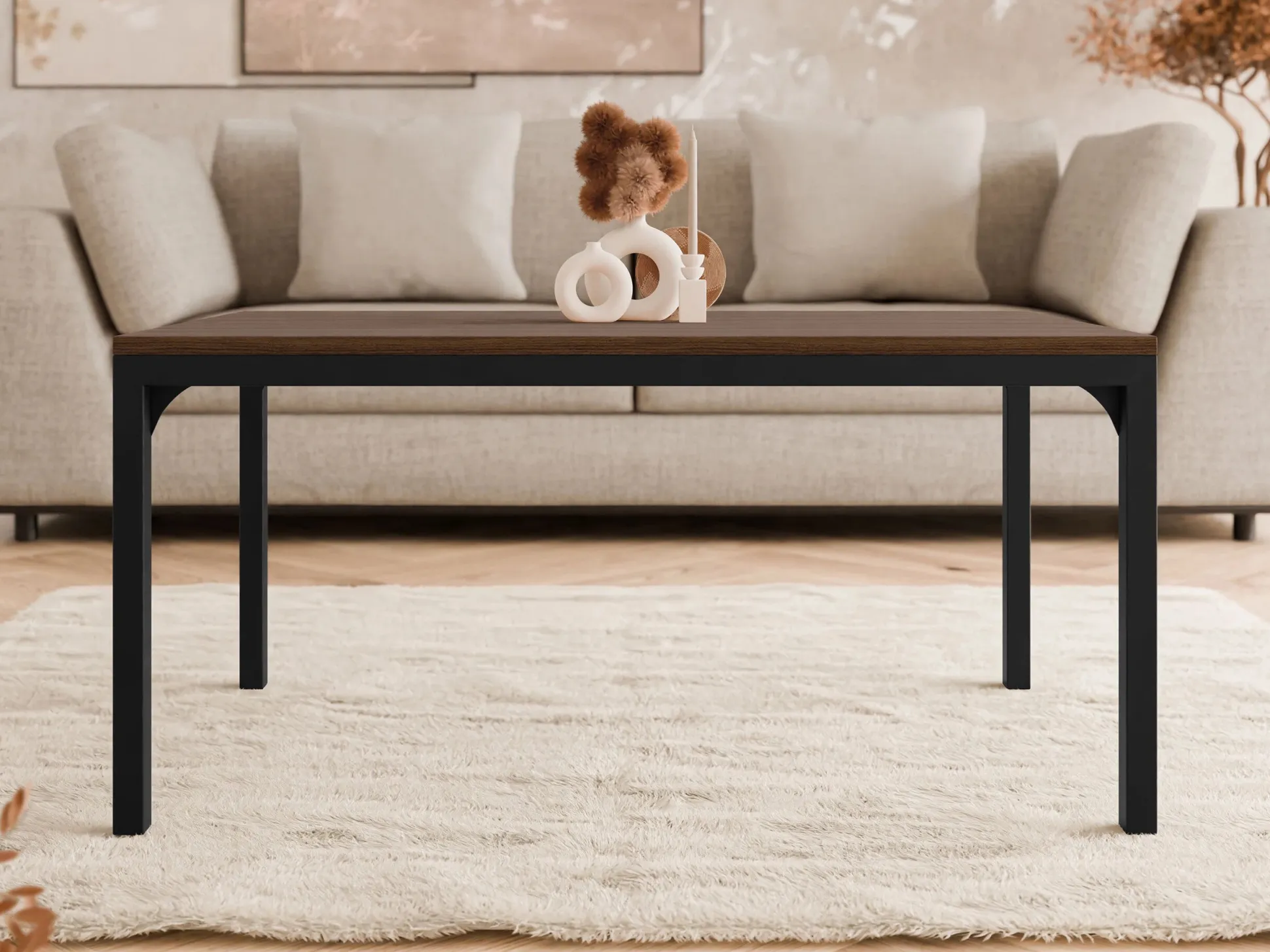 Sofabord Oswego 138 (Valnød + Sort)