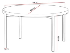 Sofabord Providence 176 (Glansfuld hvid + Sort)