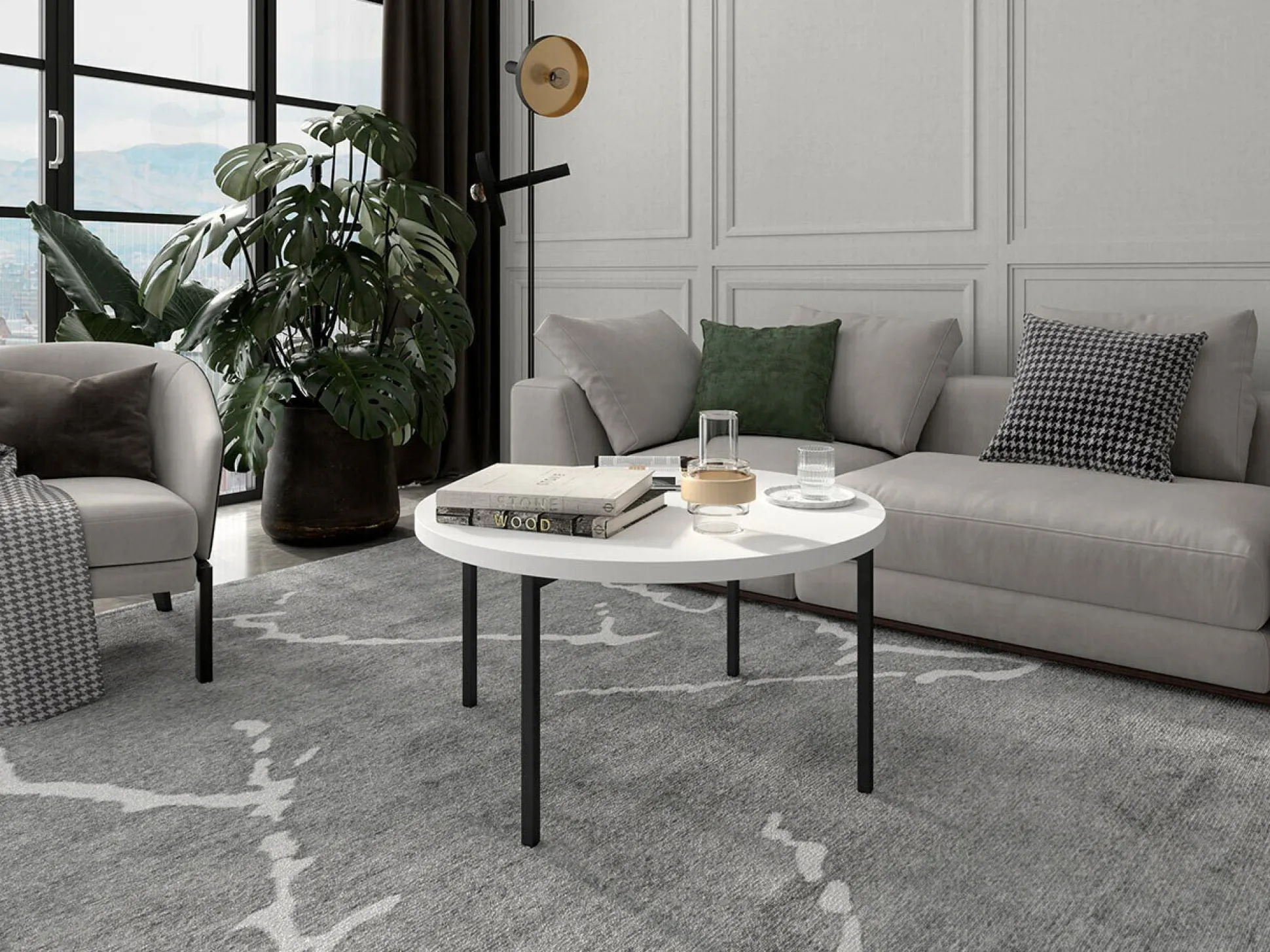 Sofabord Providence 178 (Hvid + Sort)