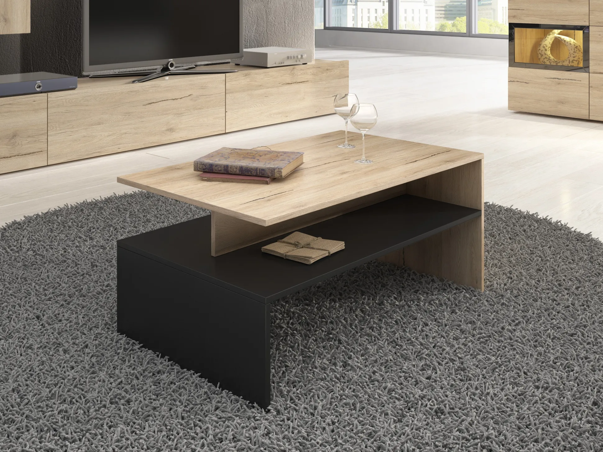 Sofabord Serodeu 103 (San remo eg + Sort)