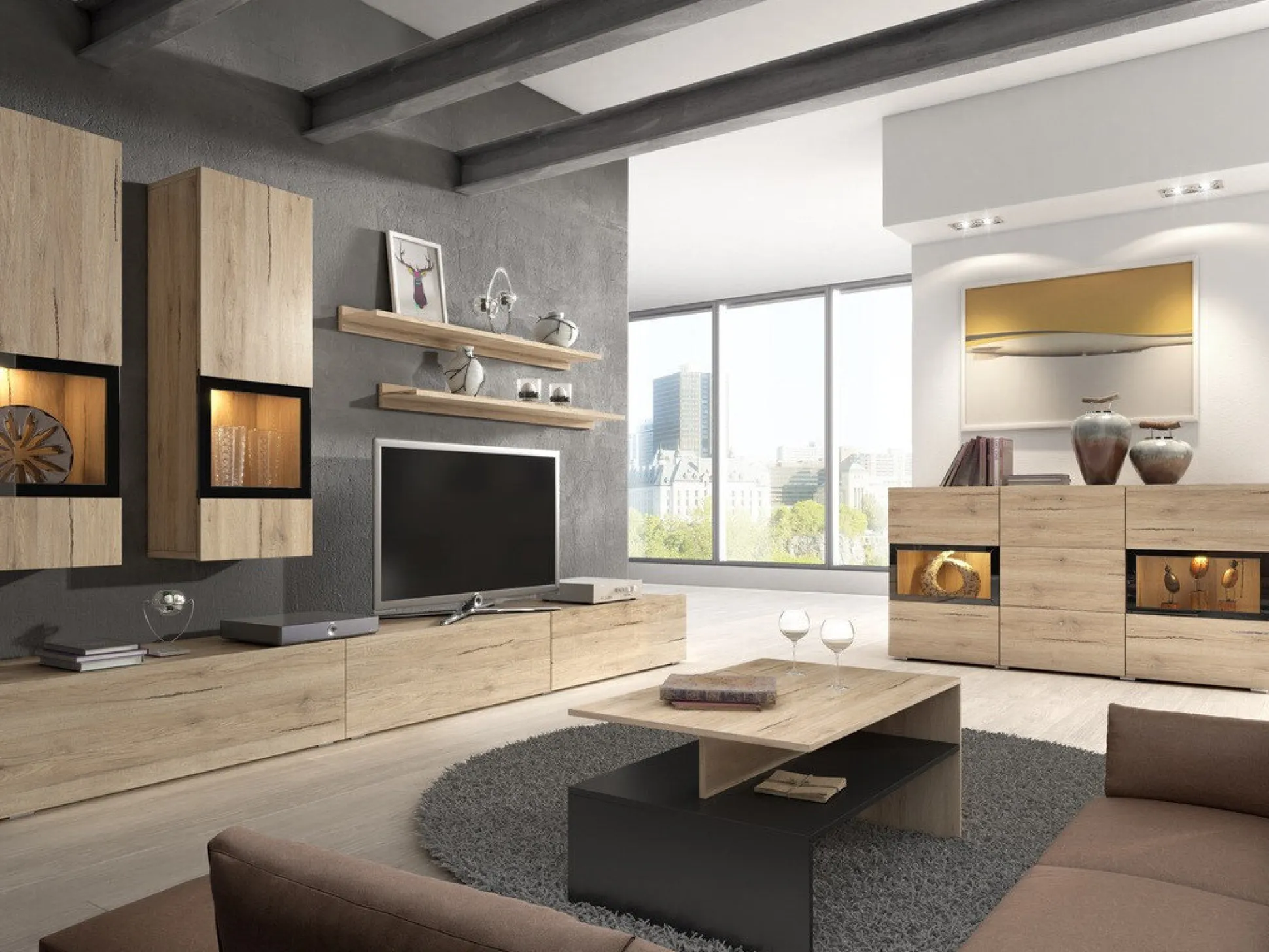 Sofabord Serodeu 103 (San remo eg + Sort)