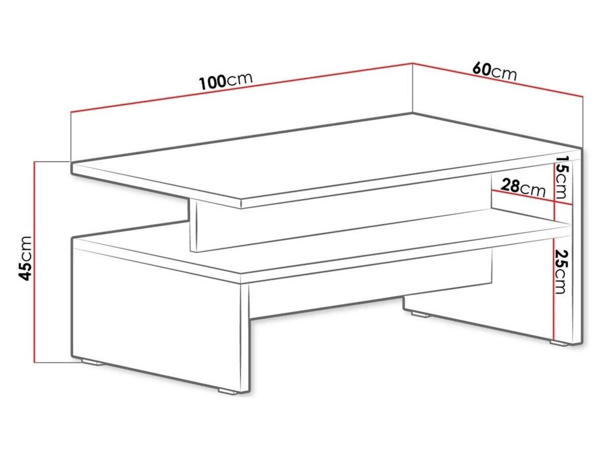 Sofabord Serodeu 103 (San remo eg + Sort)