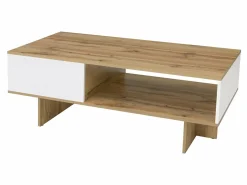 Sofabord Tivetra 124 (Wotan eg + Glansfuld hvid)