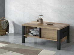 Sofabord Tornua 107 (Mørk gran + Mat sort)