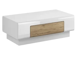 Sofabord Torsone 111 (Hvid + Glansfuld hvid + San remo eg)