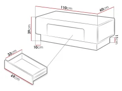 Sofabord Torsone 111 (Hvid + Glansfuld hvid + San remo eg)