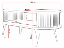Sofabord Vitum IV (Gylden + Hvid)