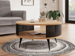 Sofabord Vitum (Sort + Craft gylden eg)