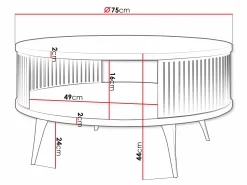 Sofabord Vitum (Sort + Craft gylden eg)