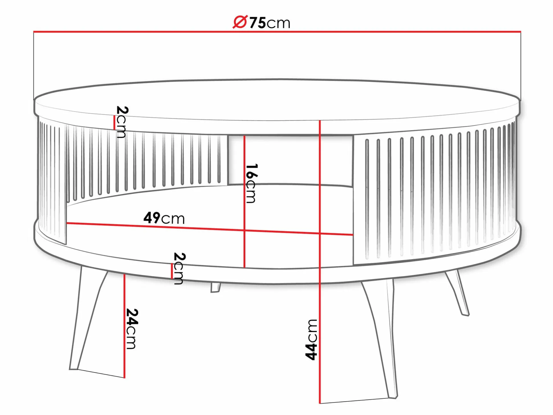 Sofabord Vitum (Sort + Craft gylden eg)