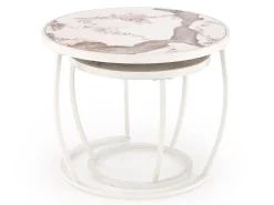 Sofabordssæt Houston 1658 (Hvid + Hvid marmor)