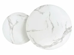 Sofabordssæt Houston 1503 (Sølv + Hvid marmor)