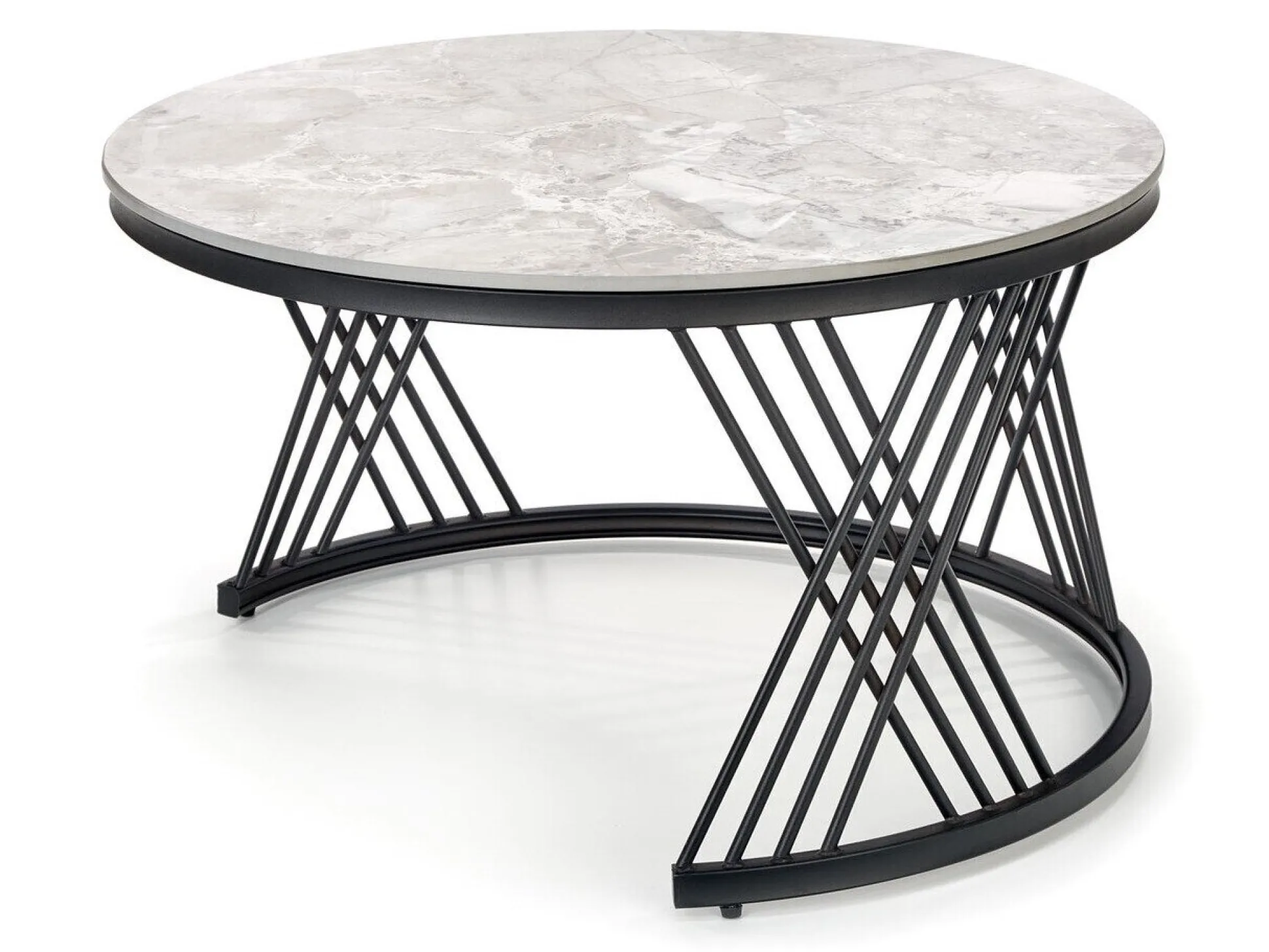Sofabordssæt Houston Acetum (Sort + Grå marmor)