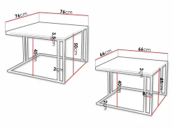 Sofabordssæt Oswego 110 (Brun + Sort)