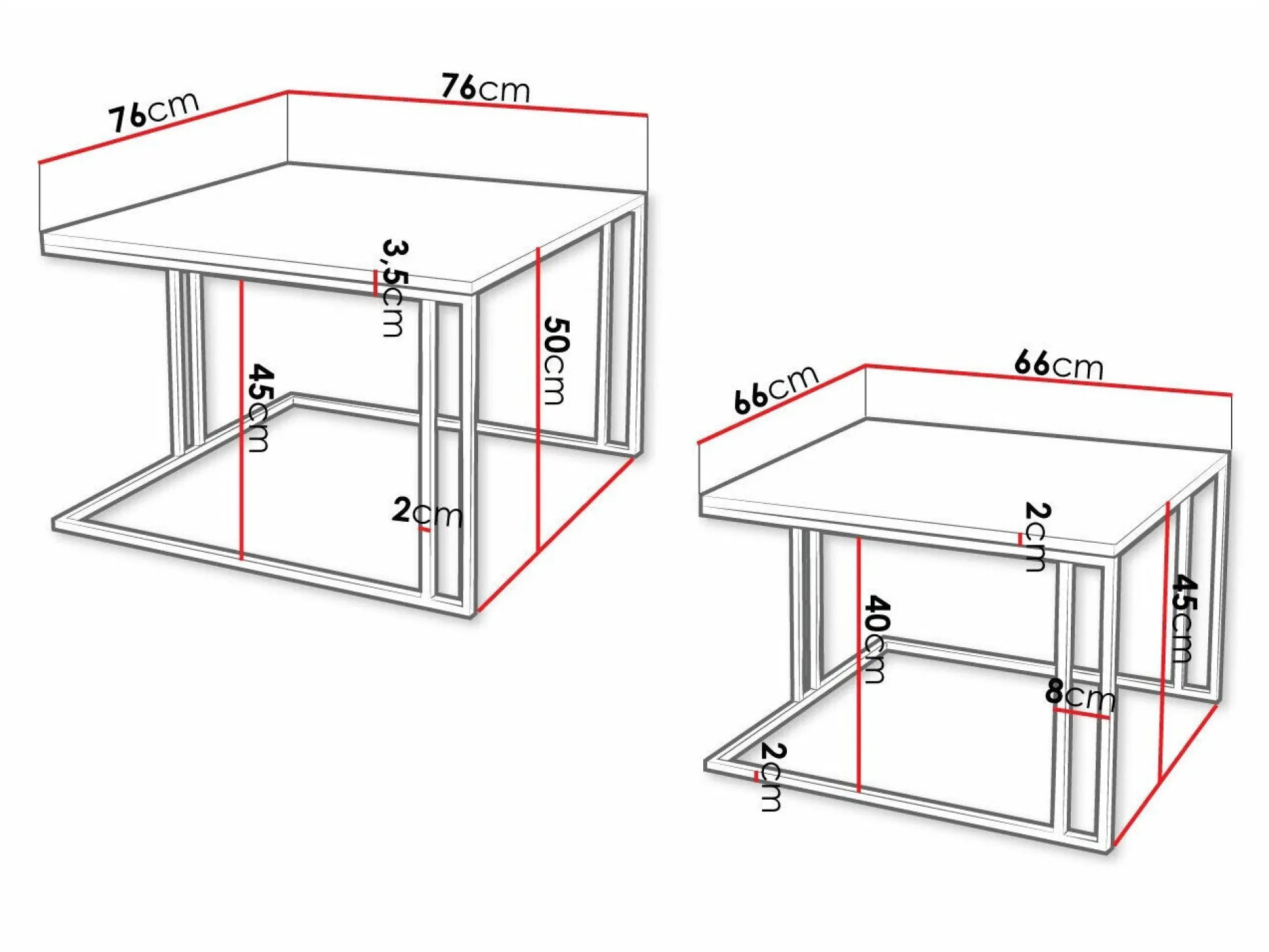 Sofabordssæt Oswego 110 (Brun + Sort)