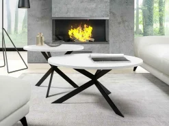 Sofabordssæt Oswego 108 (Hvid + Sort)