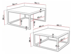 Sofabordssæt Oswego 133 (Lyst træ + Kashmir)