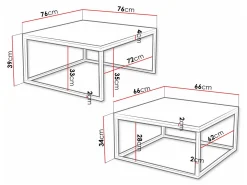 Sofabordssæt Oswego 102 (Sort + Gylden)