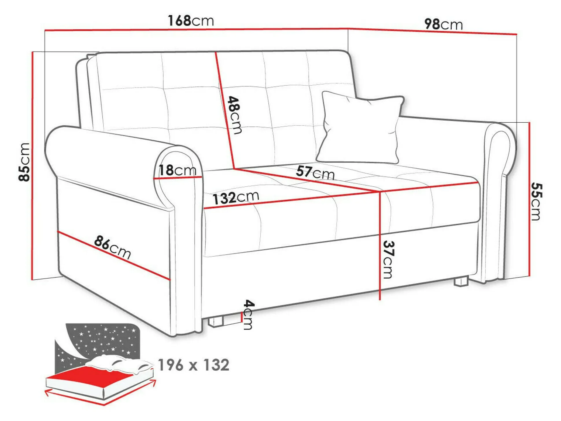 Sovesofa Aquala III (Mono 232)
