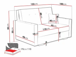 Sovesofa Caelrin II (Coral 65)