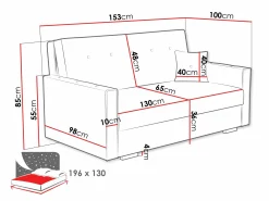 Sovesofa Caelrin III (Coral 75)