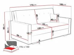 Sovesofa Caelrin IV (Coral 15)