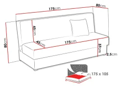 Sovesofa Columbus 119 (Enjoy 2 + Gråt mønster)