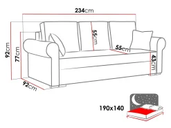 Sovesofa Columbus 130 (Poso 01)