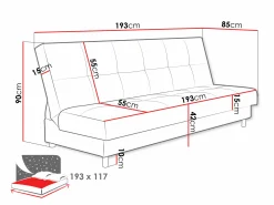Sovesofa Columbus 184 (Poso 100)