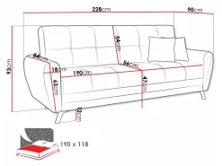 Sovesofa Columbus 156 (Prima 13 + Crown 17)