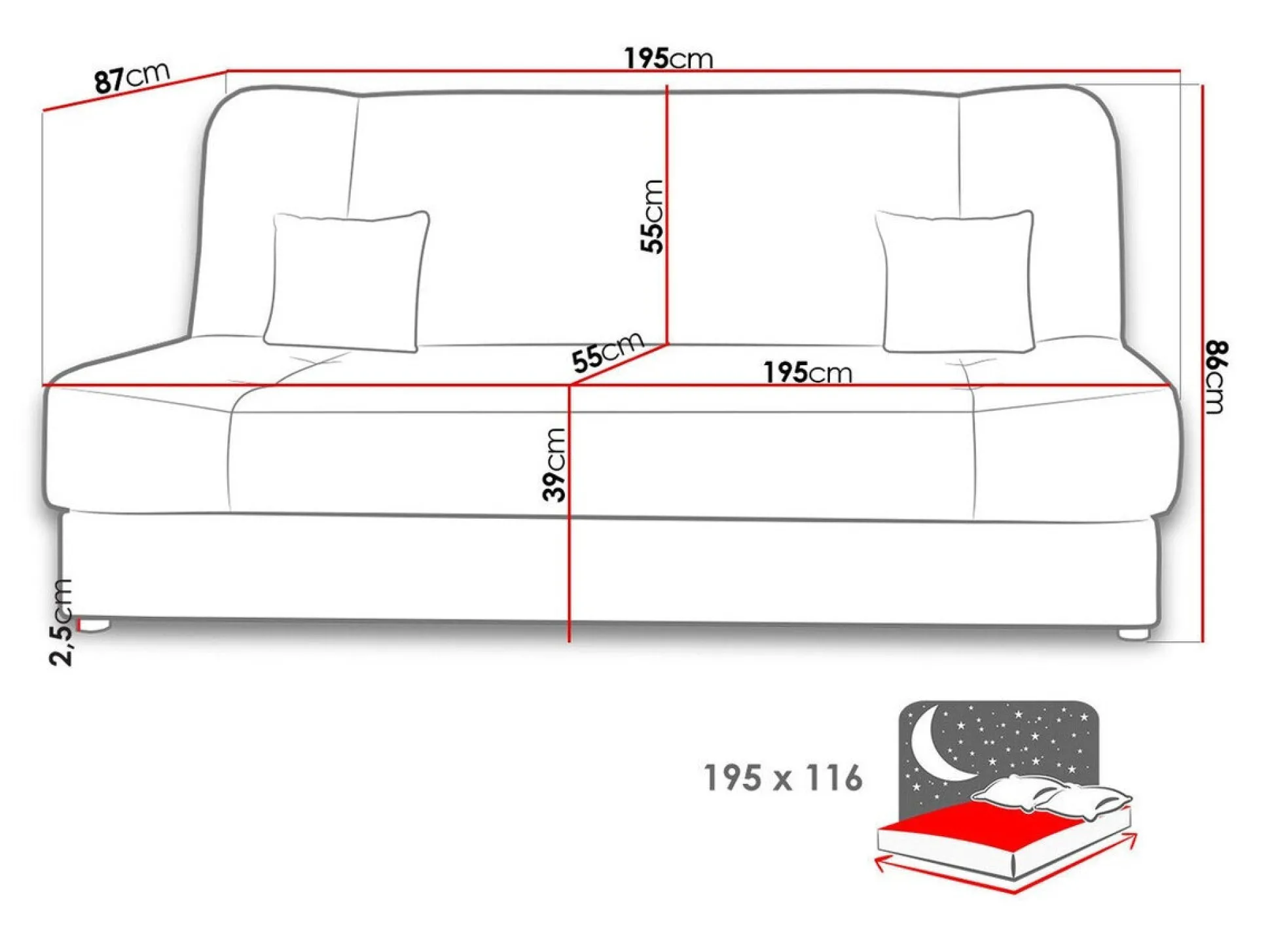 Sovesofa Comfivo Cera I (Alova 04 + Alova 46)